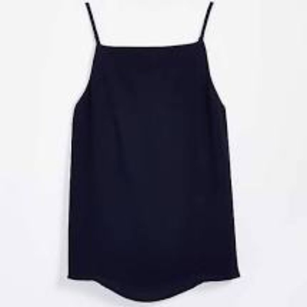 LOFT Square Neck Flowy Cami Navy XL